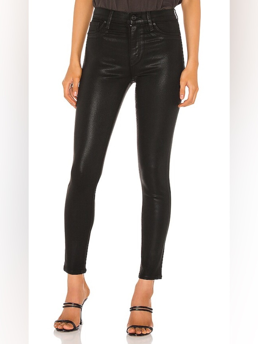 Hudson Barbara Noir Coated Skinny Jeans